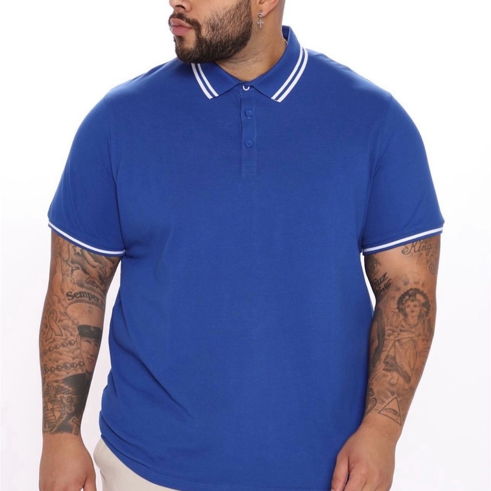 NovaMen Royal Colored Polo Button Down Short Sleeve Shirt 3XL